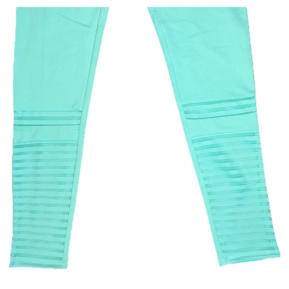 Justice Girls High Waist‎ Neon Green Colorful Sports Casual Leggings Size 10 NWT